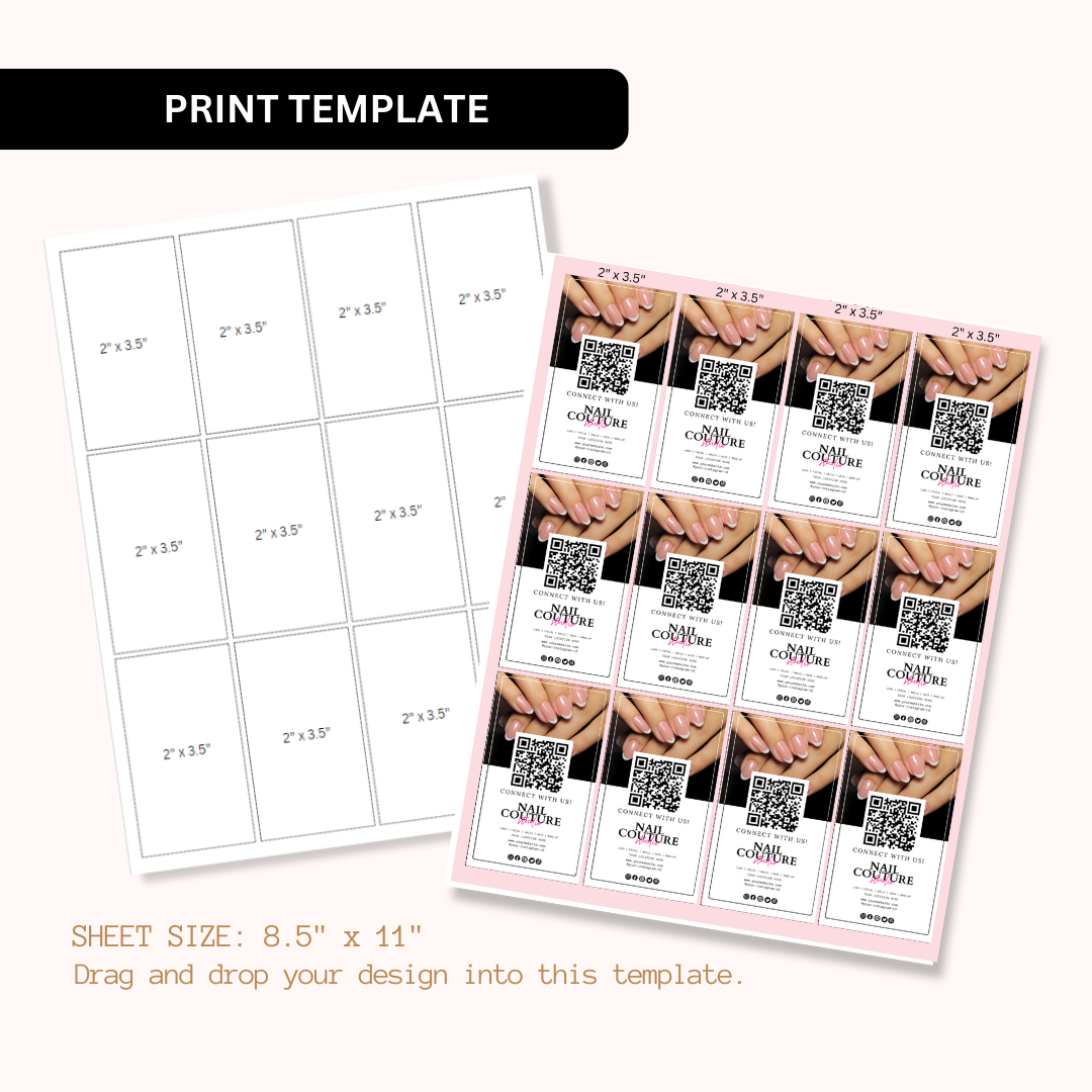 Instagram Business Card Luxury Black DIY Canva Business Card Template Design, QR code Business Card, Influencer Cards, Influencer Cards