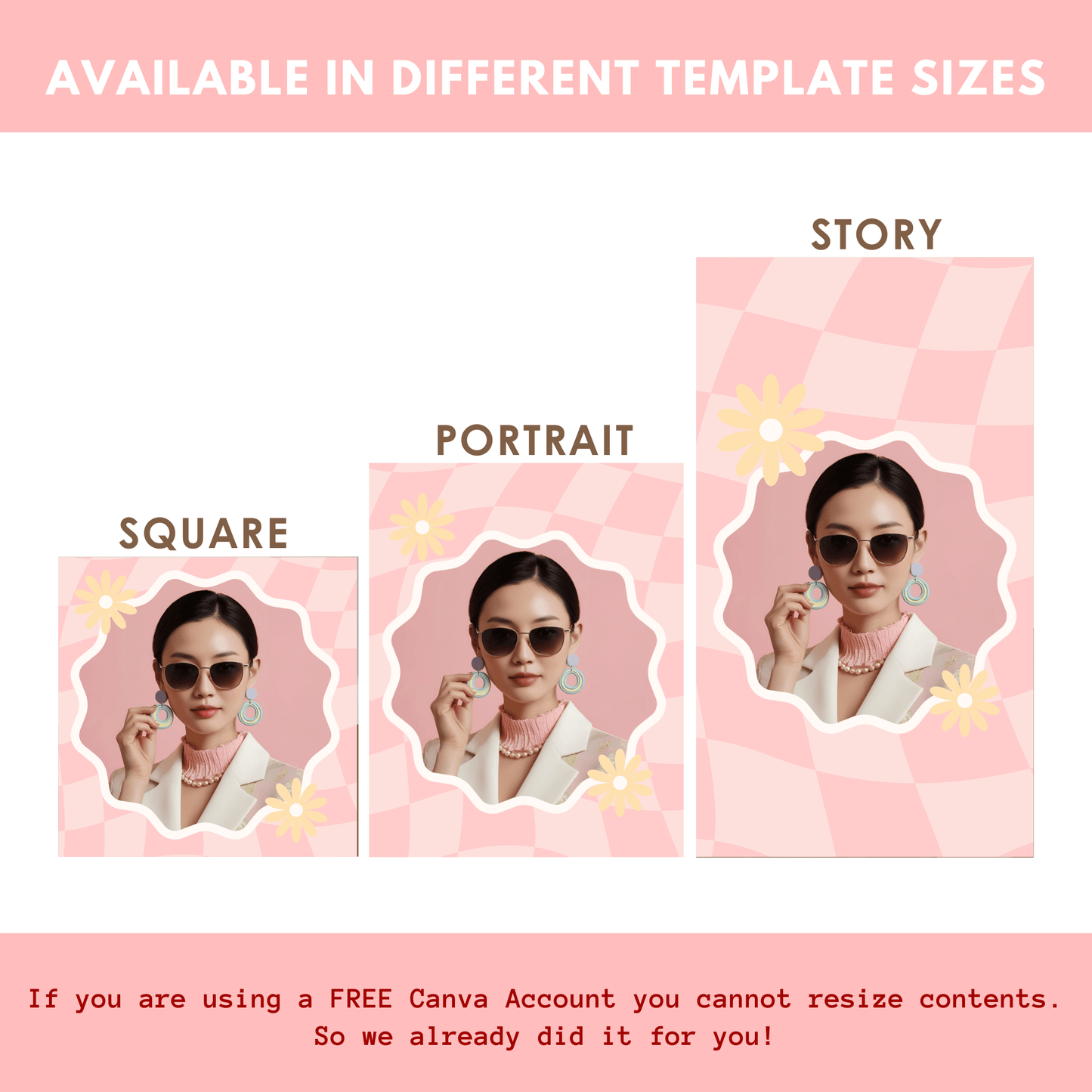 pink retro instagram templates - coquette aesthetics canva instagram post - girly pink instagram post templates - pink branding