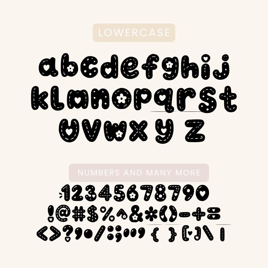 dottelle font – playful sticker doodle font