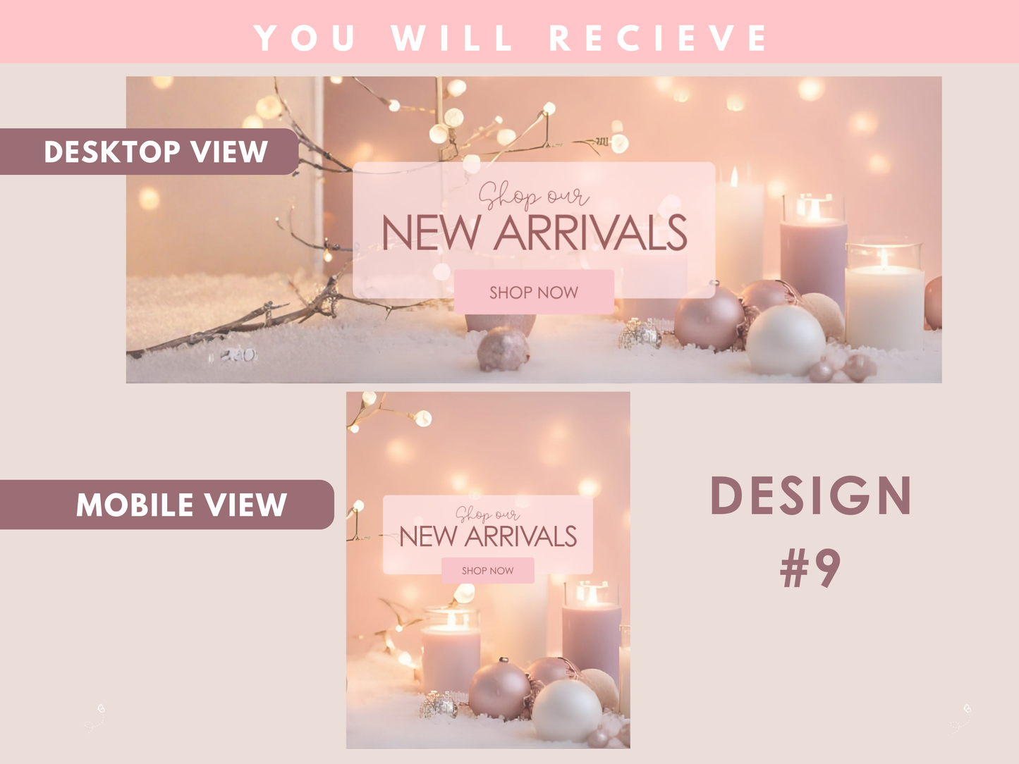 pink christmas coquette website banner templates