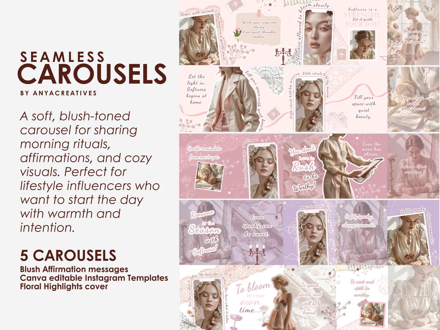 pink instagram carousel template