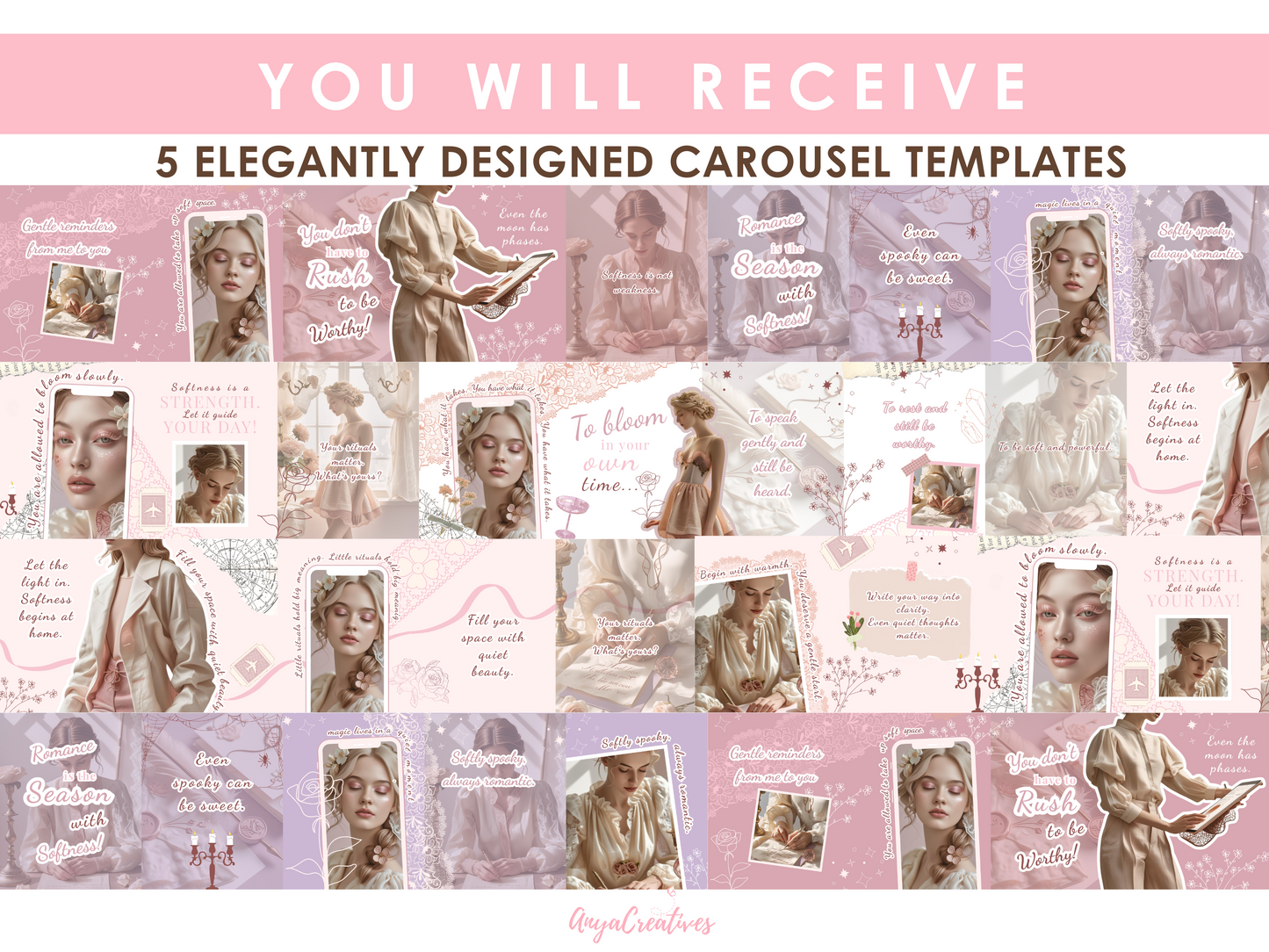 pink instagram carousel template