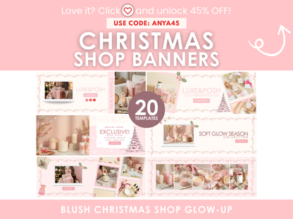 Pink Christmas Coquette Website Banner Templates