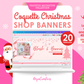 Pink Christmas Coquette Website Banner Templates | Feminine Holiday Canva Website Banners | Pastel Christmas Shopify, Wix, Blog Headers