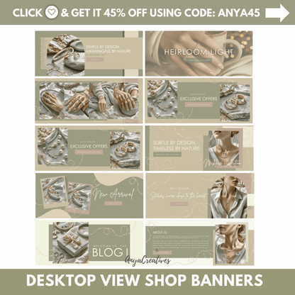 Shopify Theme Template - Aesthetic Shopify Template - Luxury Shopify theme - Shopify banner - Heirloom Light - AnyaCreatives