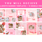 Pink Christmas Coquette Website Banner Templates | Feminine Holiday Canva Website Banners | Pastel Christmas Shopify, Wix, Blog Headers