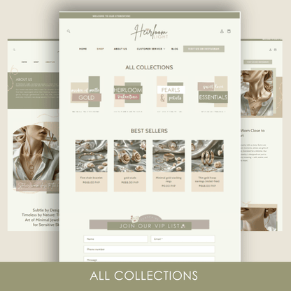 Shopify Theme Template - Aesthetic Shopify Template - Luxury Shopify theme - Shopify banner - Heirloom Light - AnyaCreatives