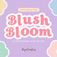 Blush Bloom playful serif font alphabet and lettering samples