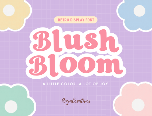 Blush Bloom playful serif font alphabet and lettering samples