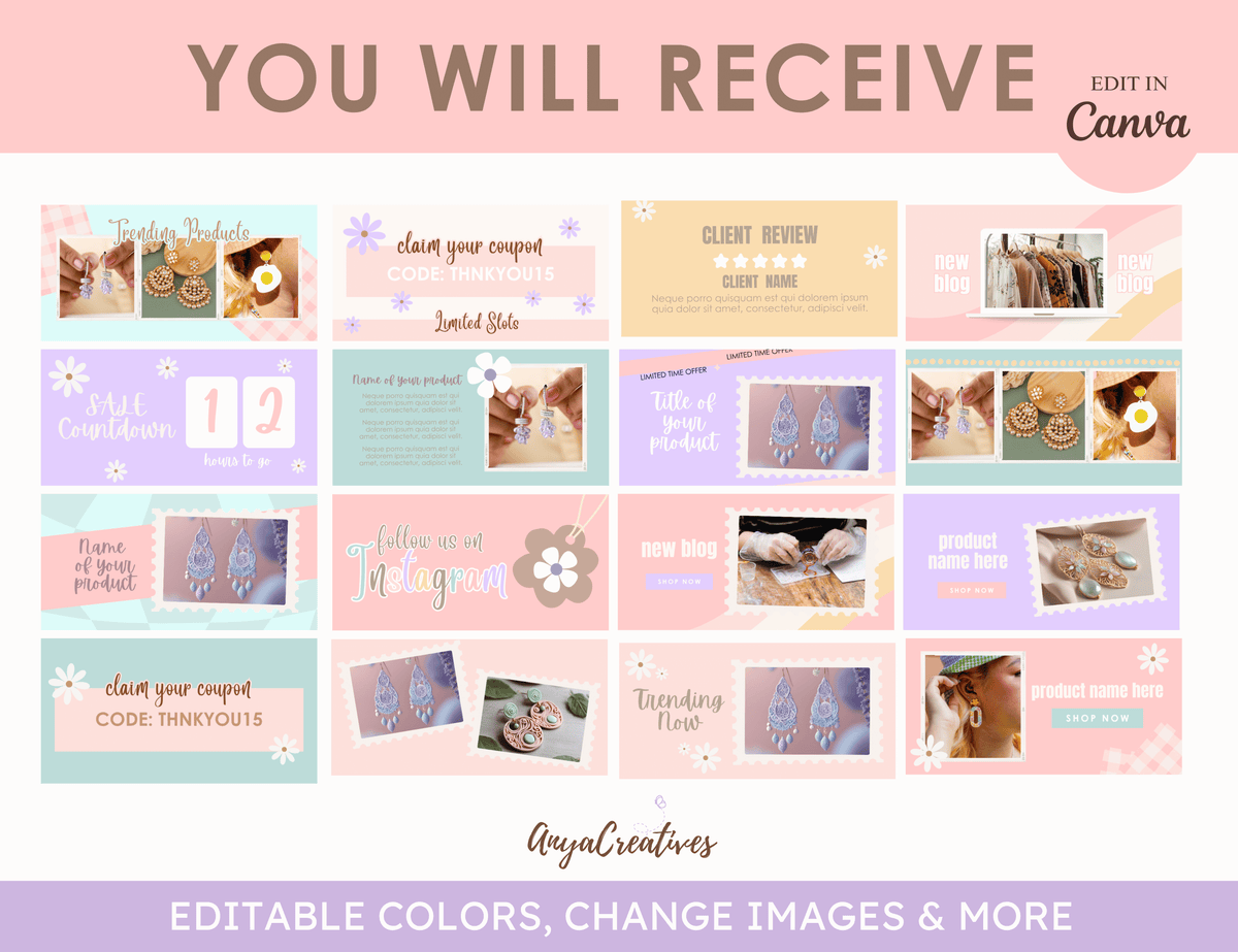 Blush Bloom Email Marketing Canva Templates