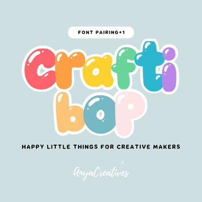 Craftibop Font Trio – Playful Bubble Display & Rounded Handwritten Fonts