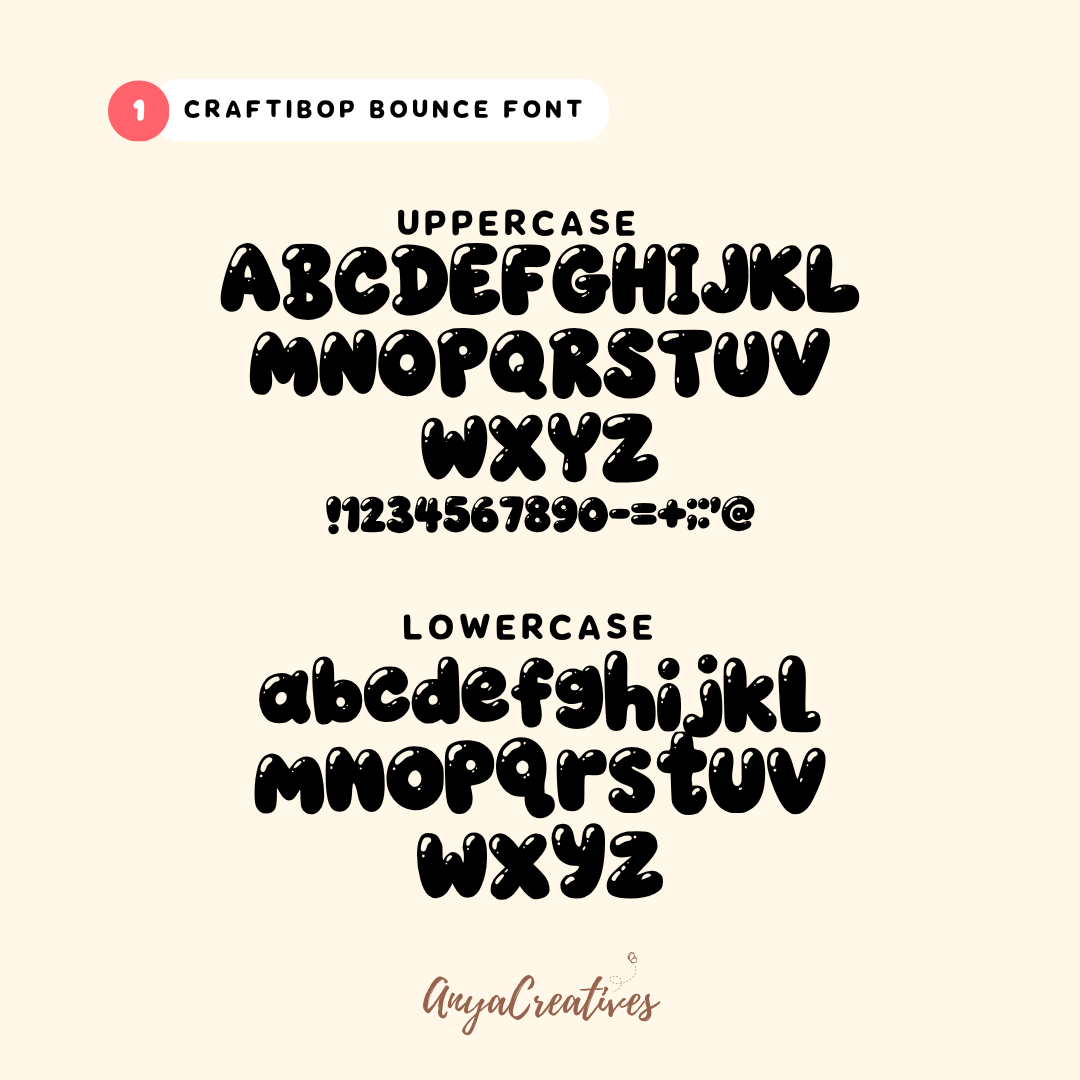 craftibop font trio – playful bubble display & rounded handwritten fonts