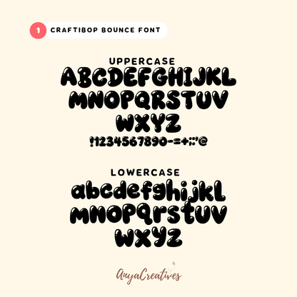 Craftibop Font Trio – Playful Bubble Display & Rounded Handwritten Fonts