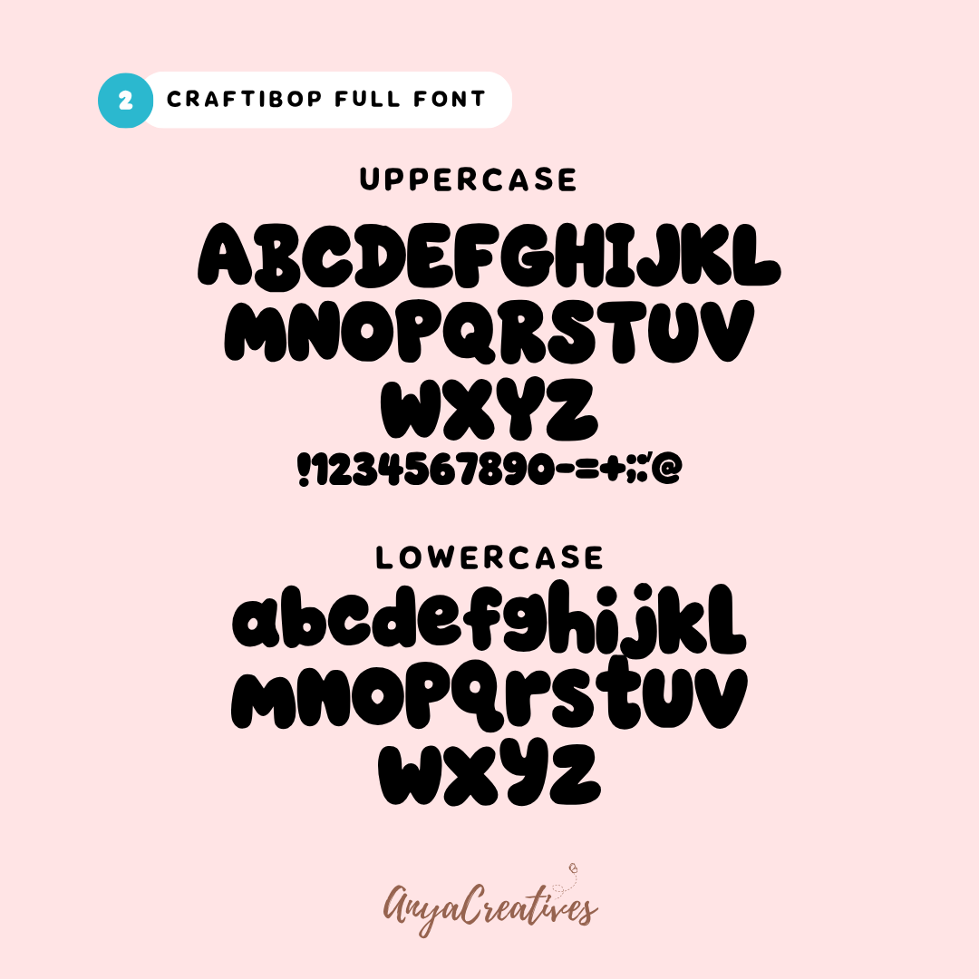 craftibop font trio – playful bubble display & rounded handwritten fonts