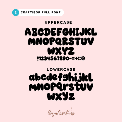 Craftibop Font Trio – Playful Bubble Display & Rounded Handwritten Fonts