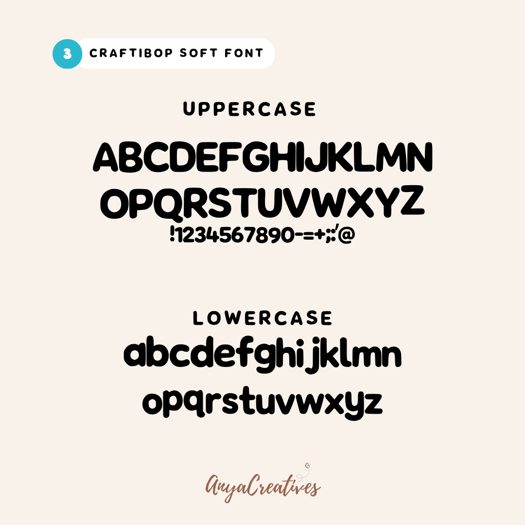 craftibop font trio – playful bubble display & rounded handwritten fonts