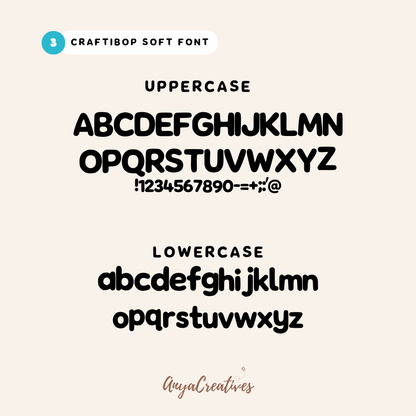 Craftibop Font Trio – Playful Bubble Display & Rounded Handwritten Fonts