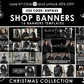 Christmas Website Banners | Black & White Christmas Website | Canva Templates | BBv1 | Luxury Black Shopify