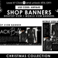 Christmas Website Banners | Black & White Christmas Website | Canva Templates | BBv1 | Luxury Black Shopify