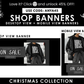 Christmas Website Banners | Black & White Christmas Website | Canva Templates | BBv1 | Luxury Black Shopify