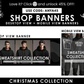 Christmas Website Banners | Black & White Christmas Website | Canva Templates | BBv1 | Luxury Black Shopify