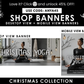 Christmas Website Banners | Black & White Christmas Website | Canva Templates | BBv1 | Luxury Black Shopify