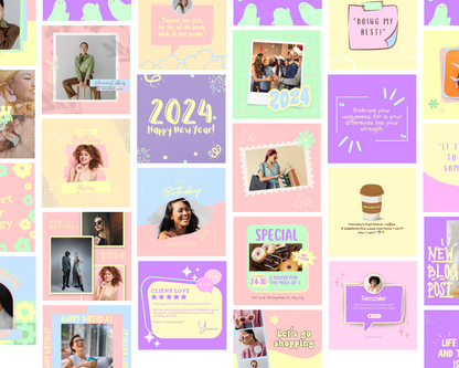 Rainbow Instagram Post Templates to edit in Canva. Get creative with your Instagram post ideas and create eye-catching images and positive quotes using these Canva templates for Instagram. Perfect for fun playful branding and small business Instagram pages.