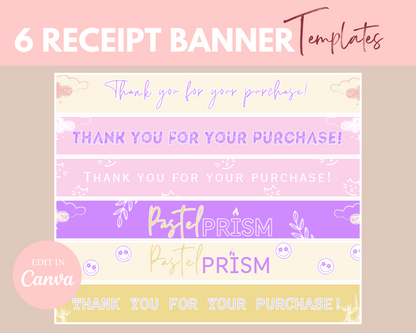 Etsy Shop Banner Templates Pastel Prism Rainbow