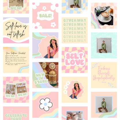 Pink Retro Instagram  Post Templates