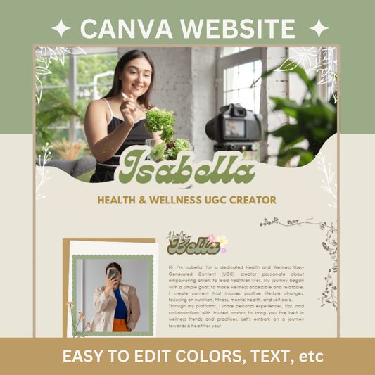 Cottagecore UGC Portfolio Canva Website