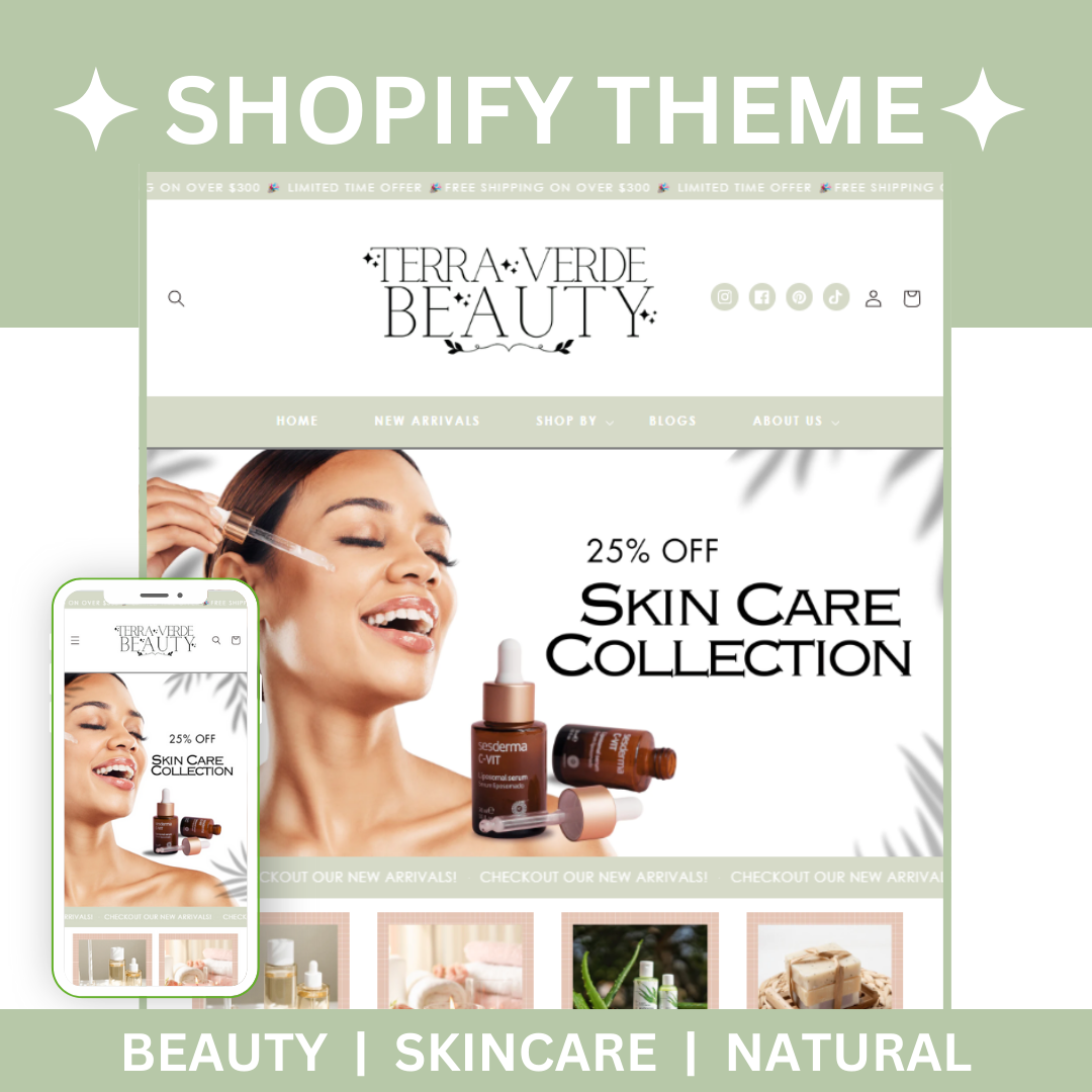 terra verde beauty shopify theme - website design template - shopify 2.0 - beauty shopify banners - shopify themes for beauty products