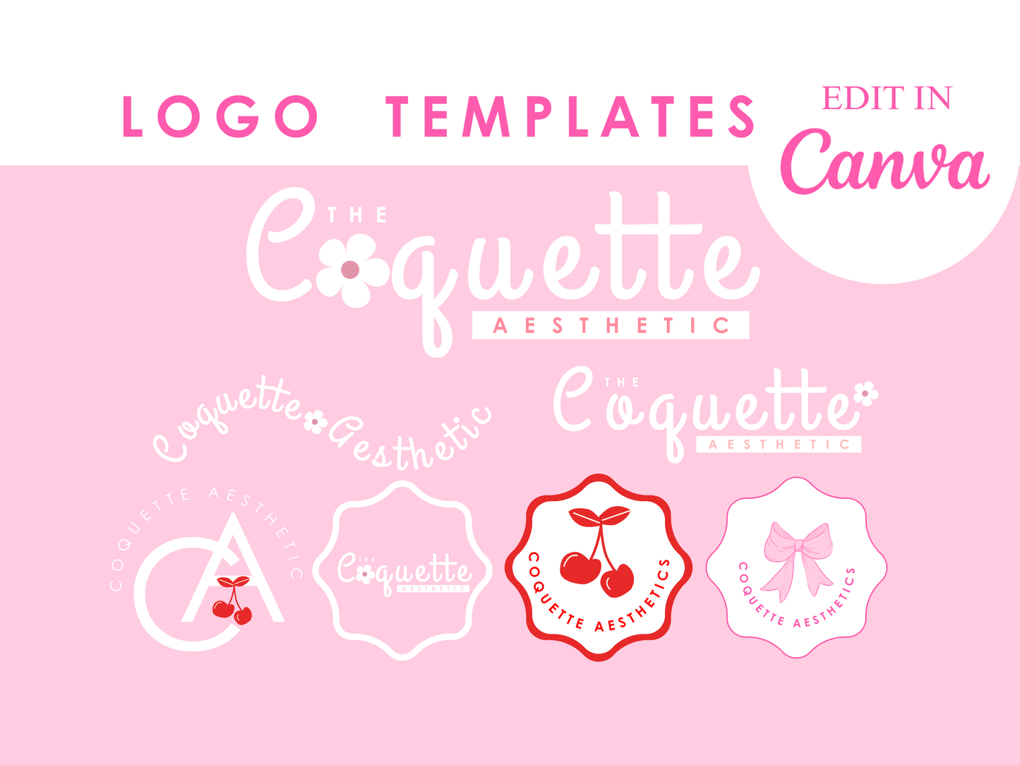 coquette aesthetic logo design template