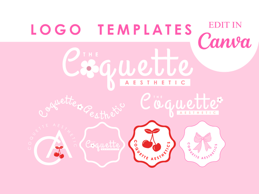 Coquette Aesthetic Logo Design Template