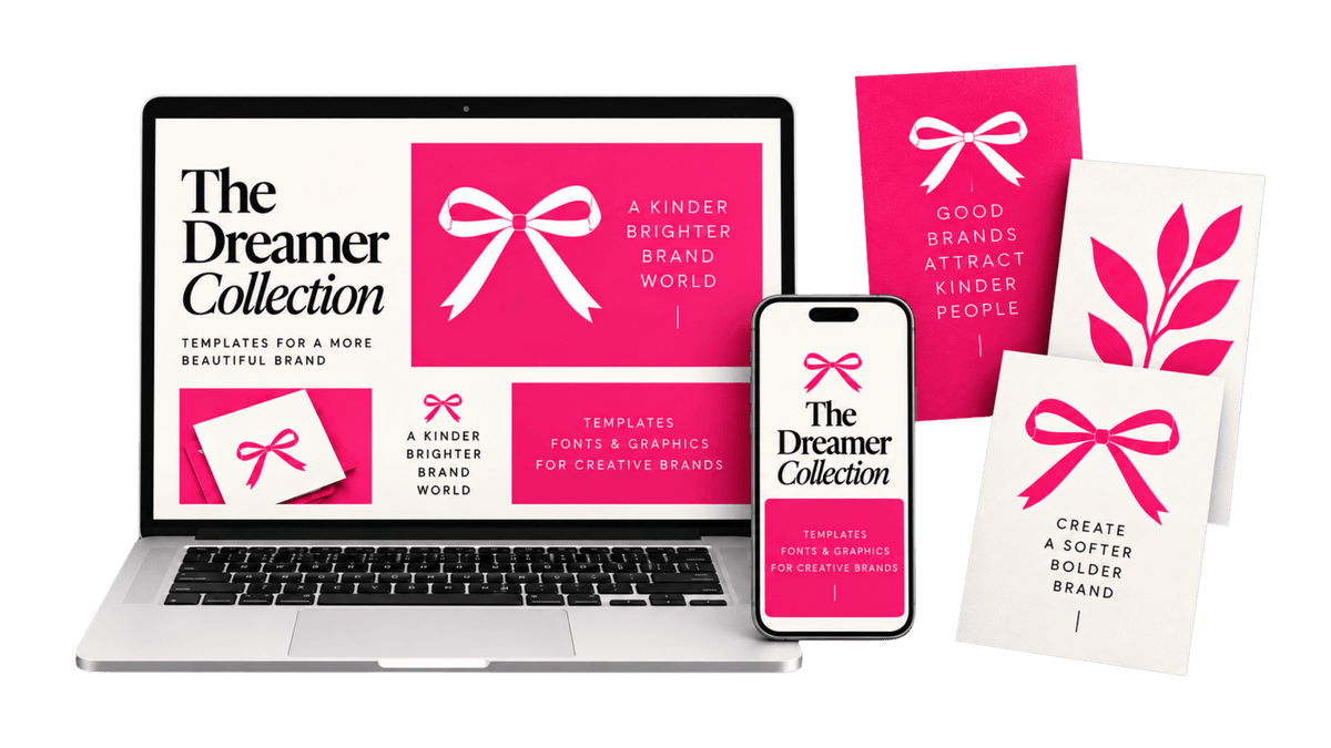 Coordinated website, font and social template collection