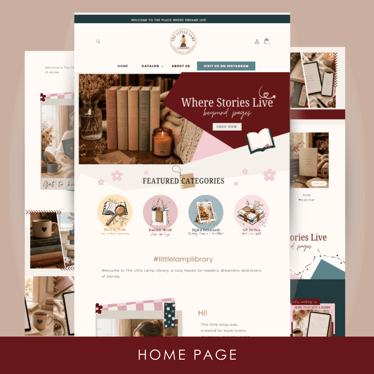 The Little Lamp Library | Cozy Bookish Shopify Theme