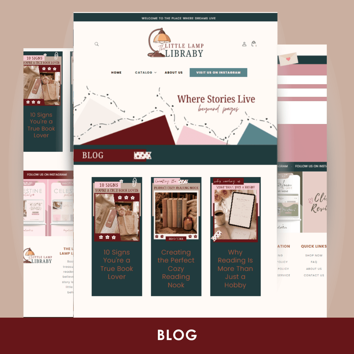 The Little Lamp Library | Cozy Bookish Shopify Theme