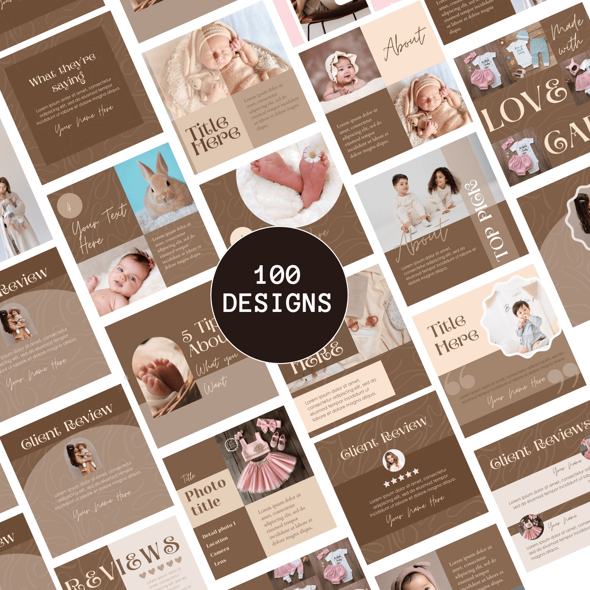 Instagram Template Bundle | Minimalist Neutral Aesthetic | Nude & Neutrals Collection