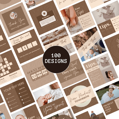 Instagram Template Bundle | Minimalist Neutral Aesthetic | Nude & Neutrals Collection