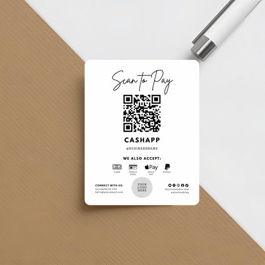 Printable Payment Sign QR Code Canva Template