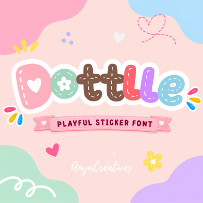 Dottelle Font – Playful Sticker Doodle Font