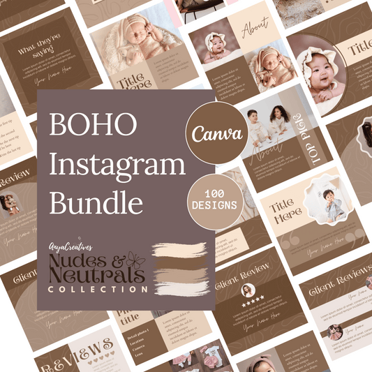 Instagram Template Bundle | Minimalist Neutral Aesthetic | Nude & Neutrals Collection