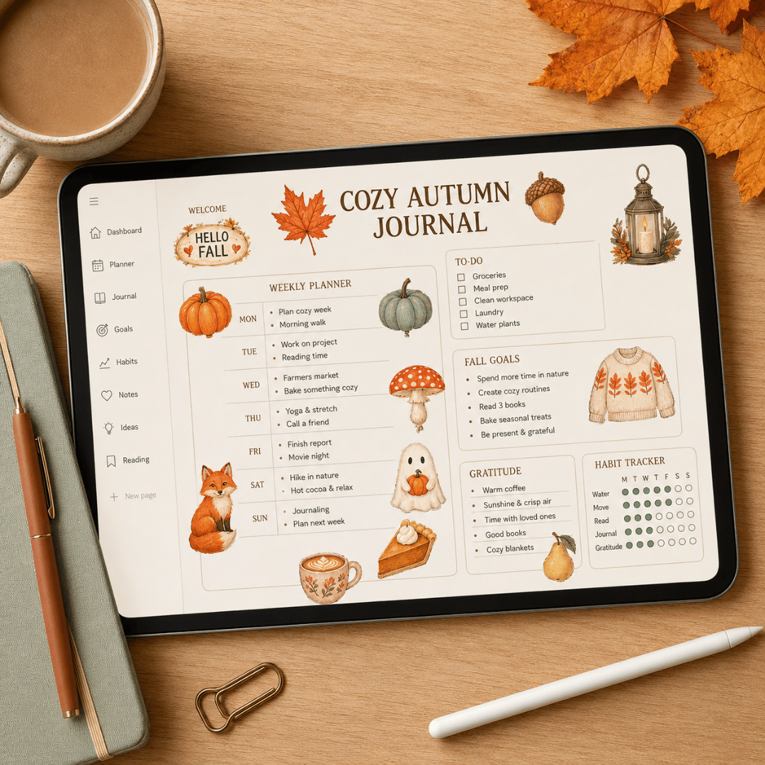 fall png bundle – 100 watercolor-style autumn stickers | ambrelora fall
