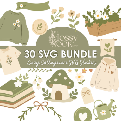 Mossy Nook SVG Collection | Botanical SVG Bundle for Cricut, Silhouette & Small Business Branding | MNv1