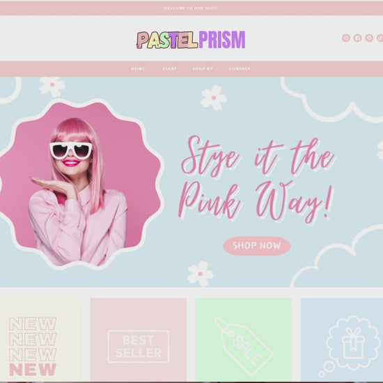 Pastel Prism Shopify Theme - Website Design Template - Shopify 2.0 - Pink Shopify Banners